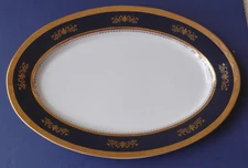 Philippe Deshoulieres Limoges Orsay Cobalt Blue 16" Serving Platter