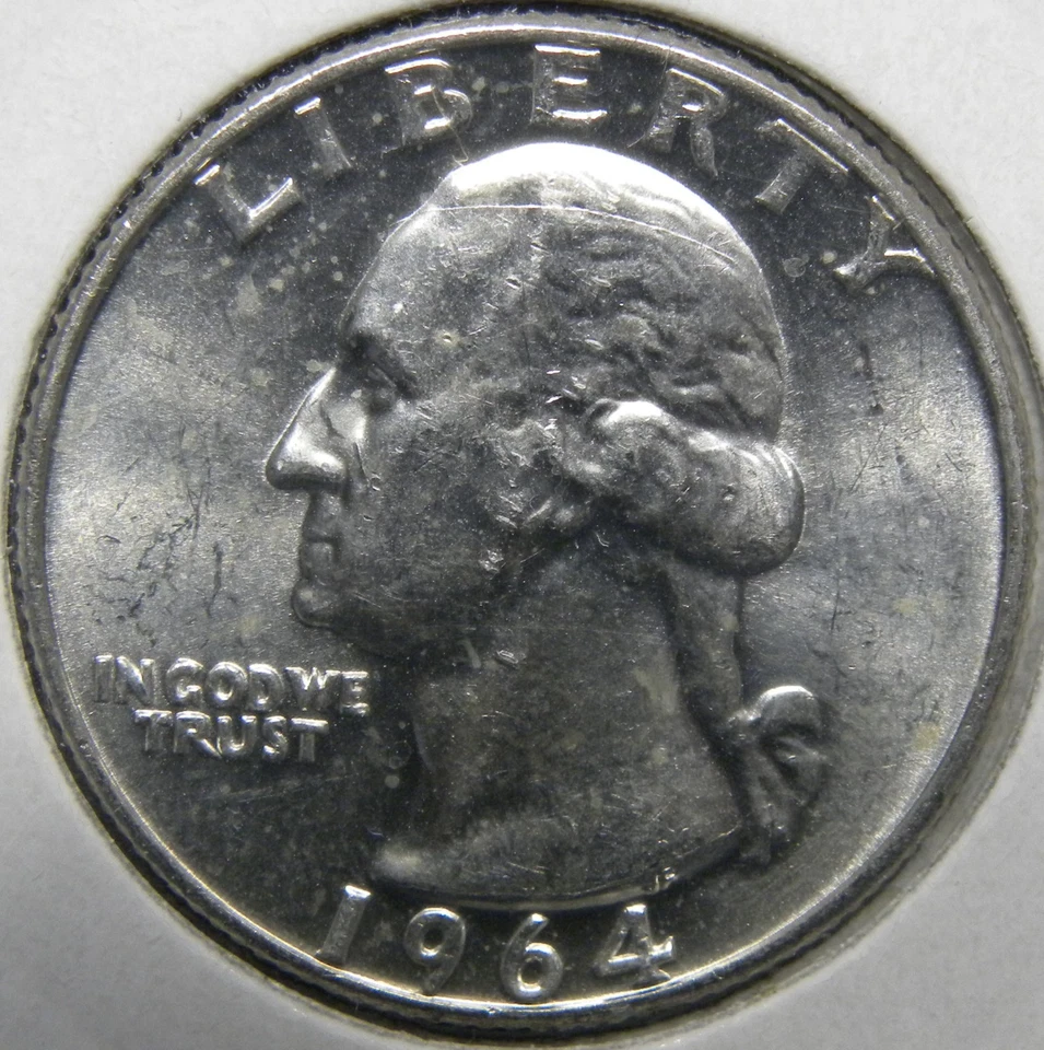 1964-D WASHINGTON SILVER QUARTERS 90% SILVER LOT OF 5-90% SILVER BU COINS - Image 2 of 4