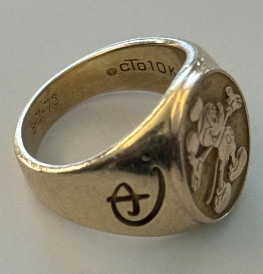 RARO | Anillo Disney Mickey Mouse 1973 20 años miembro del elenco | Oro 10K Foto 3 de 4