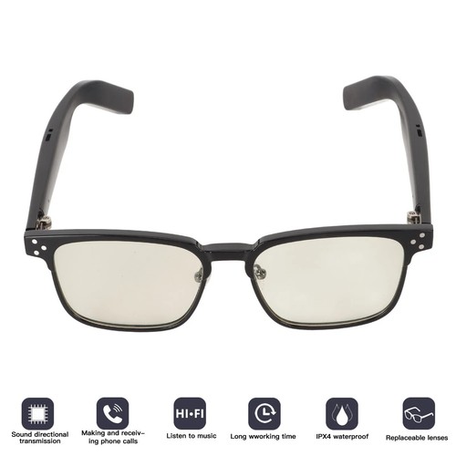 Bluetooth5.3 Smart Glasses with Blue Light Blocking & Waterproof IPX4