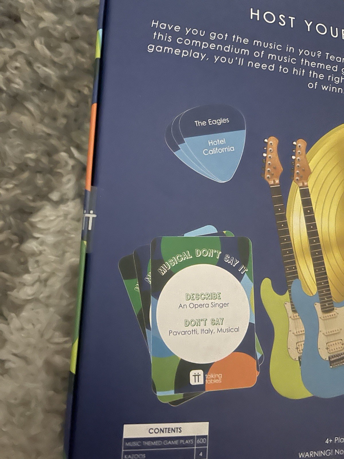 Talking Tables Board Game Host Your Own Music Night Box EX