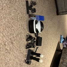 SONY PS4 VR VIRTUAL REALITY LOT Tested, Working 4 Games Included