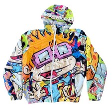 Members Only X Nickelodeon Mens Windbreaker Rugrats Sponge Bob Jacket Size Med