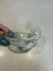 Steuben Like Hand Blown Crystal Snail Handle Bowl Vintage