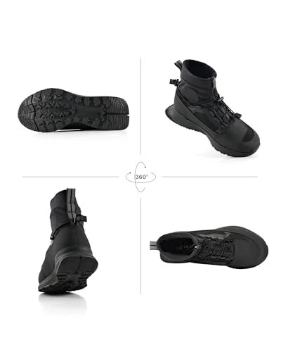 Motorcycle Shoes for Men Breathable Protective Reinforced Street 12 Black - Image 3 of 4