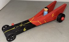 Vintage Rubber Band Powered Car Homemade Like A Pine Wood Derby Car