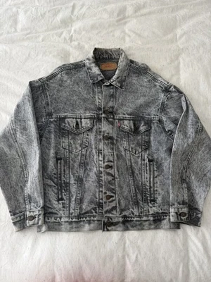 Vintage Black Levi’s Acid Wash Jacket Made In USA 7507 0253 - image 1 of 4