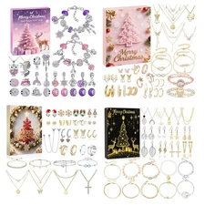 Christmas Advent Calendar Bracelet, 24 Days Xmas Countdown, DIY Jewelry Kit Gift