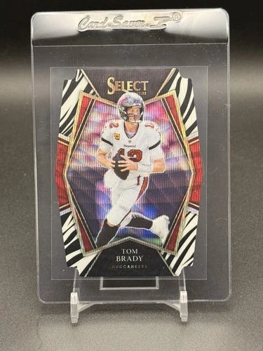 2021 Panini Select Premier Level ZEBRA Tom Brady SSP CENTERED GOAT CASE HIT