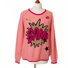 RIANI ladies pink 90% wool 10% cashmere jumper size D 38 11804