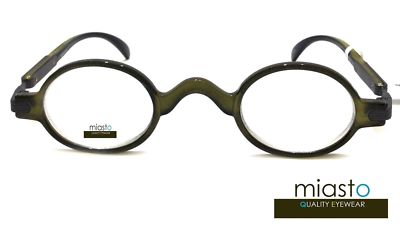 NEW Miasto Retro Mini Oval Round Rx Optical Spectacle Eyeglasses Frames~GREEN