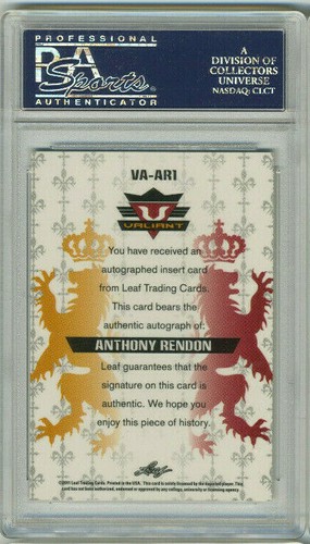 2011 Leaf Valiant Draft Autograph Green #AR1 Anthony Rendon PSA 9 Free Shipping! - Picture 2 of 2