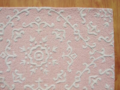 Cameron Rosa Loop & Cut Modern Handgetufteter 100 % Wolle Vorleger Teppich