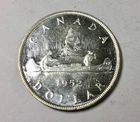 1952 No Water Lines George VI Dollar Interesting Coin Doubled 52 Die cracks !