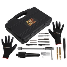 Damaged Glow Plug Extractor Removal Tool Kit Drill Holding Adaptor Sleeves