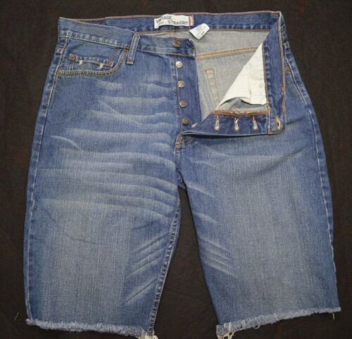 Levis 539 Blue Denim Shorts Size 36x12 Cut Off Vintage Style Button Fly |  eBay