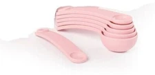 New Tupperware Snap Together MEASURING SPOONS - 6 Pc Set - Pink - BPA Free