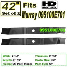 2 Mower Blades for 42" Deck Murray 095100E701 95100E701MA 95100E701 95100