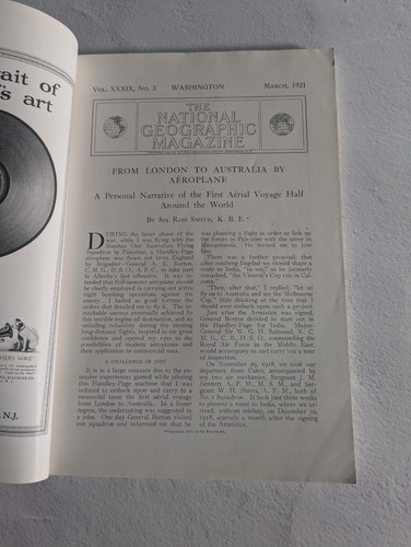 NATIONAL GEOGRAPHIC March 1921 1st Aerial Voyage Half Way Around The World - Picture 6 of 6