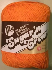 3 Skeins Lily Sugar 'n Cream  100% Cotton Yarn  2.5 oz  "HOT ORANGE"  