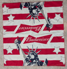 Budweiser Red White Blue Bandana Handkerchief Statue Of Liberty Patriotic 21X21