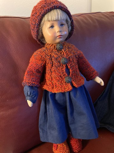 Puppenkleidung *Jacke, Mütze Slip Puschen- für Käthe Kruse Puppe 47 cm *