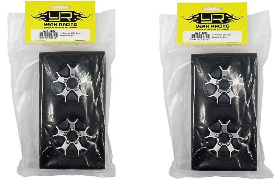 SET OF FOUR (4) 1.9 Alloy  5 Y Spoke Beadlock Wheels  for 1:10 RC Crawlers - Image 3 of 3