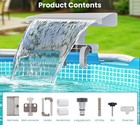 Pool Fountain Waterfall for Above Ground Pools LED Light