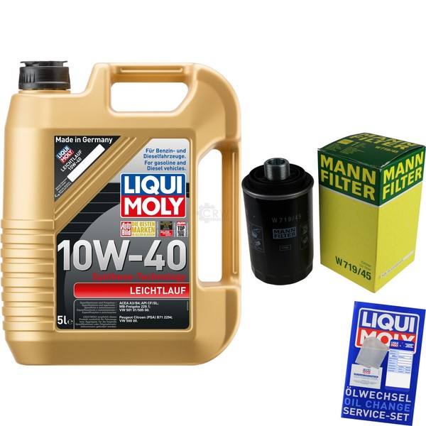Mann Inspektionspaket 5L Liqui Moly 10W-40 FüR VW Golf V 2.0 GTI Passat-image