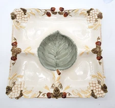 Thanksgiving Fall Square Relish Vegetable or Chip & Dip Platter Tray