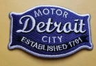 Detroit Motor City Patch 2.25x3.5" Embroidered Michigan Established 1701 Iron On