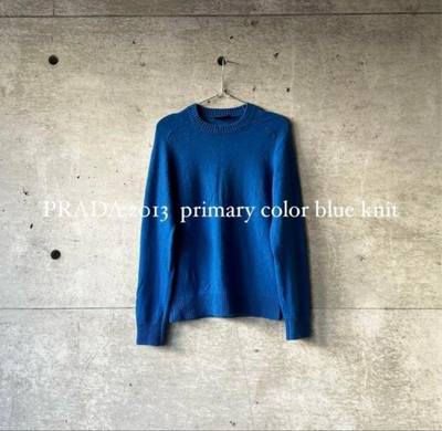 #ad USED PRADA 2013 PRIMARY COLOR BLUE KNIT GOOD $434.99