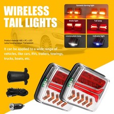 2 Magnetic Wireless Led Tow Towing Trailer Rear Tail Lights Battery Operated Usb