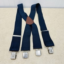 Carhartt Suspenders Blue Heavy Duty Work Clipped Elastic Adjustable Workwear