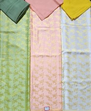 3 Peice brocade Silk Unstitched open fabric Salwar Kameez dupatta set