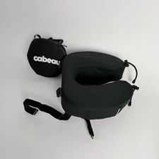 Cabeau TNE S3 Travel Neck Pillow with HeadCatch Support Memory Foam +straps Blck