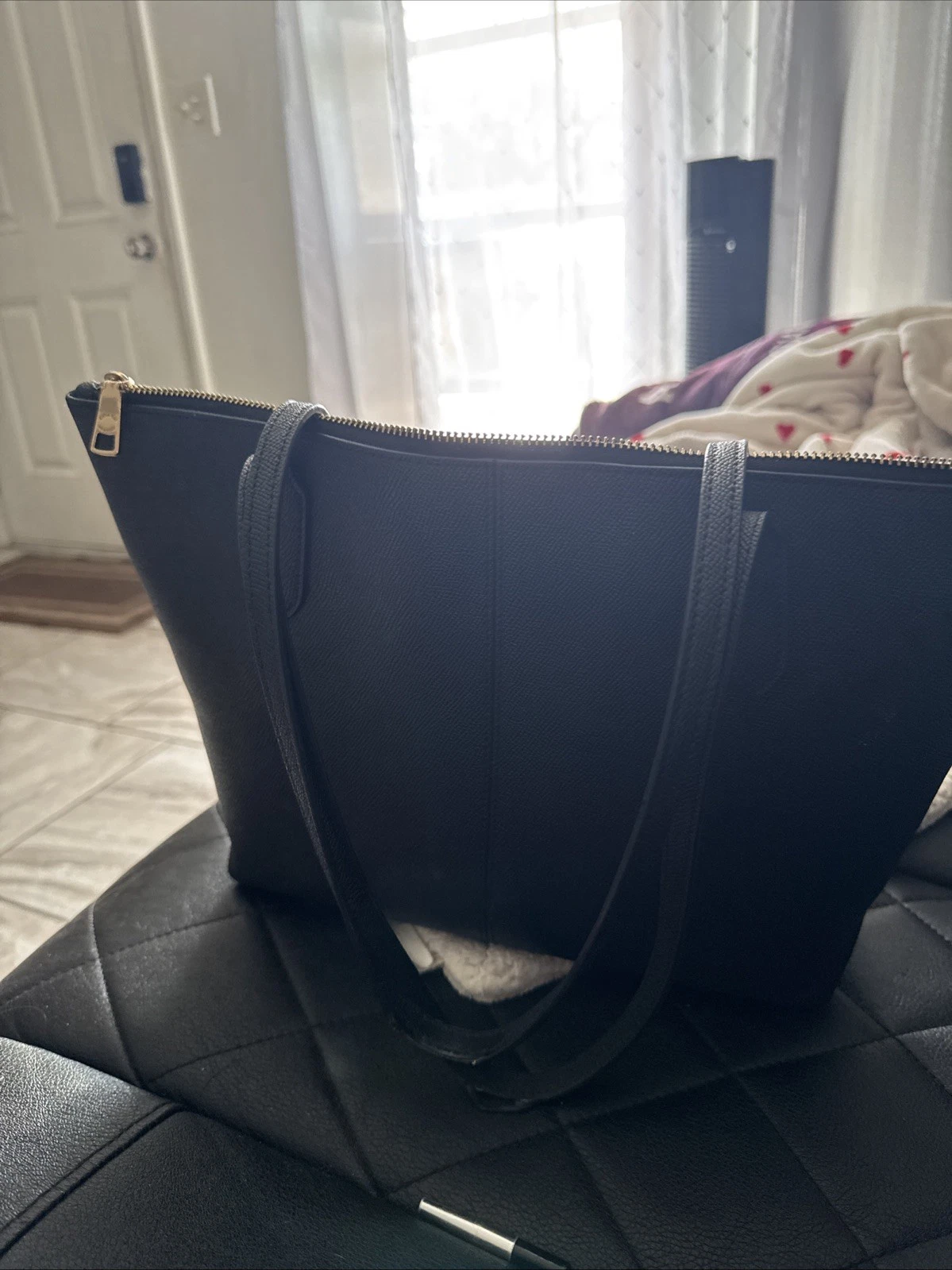 Borsa Coach Outline Signature con zip grande IMBlack