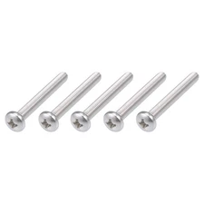 Machine Screws (M8x65mm) 5Pcs, Phillips Cross Pan Bolts 304 Stainless Steel
