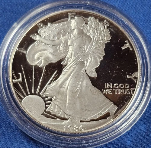 A 1986 S Proof $1 American Silver Eagle In OGP COA