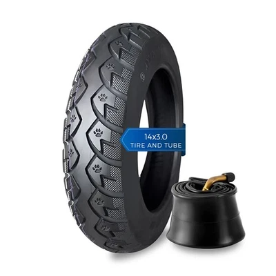 HTHEVO 14x3 Bike Tire with Tube, 14X3.0 8PR Nylon Inner Tube Type, Max Load 352LBS