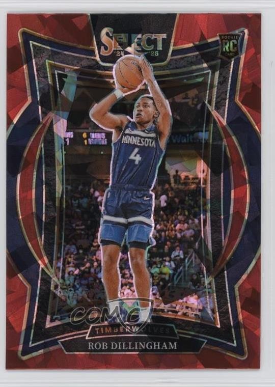 2024-25 Panini Select Concourse Red Cracked Ice Prizm Rob Dillingham #84 0z9a