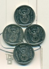 4 DIFFERENT 2 RAND COINS from SOUTH AFRICA (2001, 2004, 2014 & 2020)