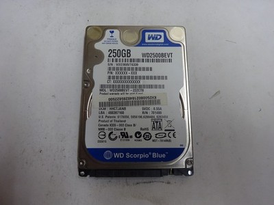 WESTERN DIGITAL *WD2500BEVT* 250 GB * SATA HDD Notebook 2,5 Zoll #NFP1649