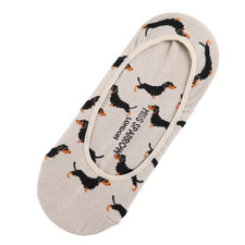 Miss Sparrow Ladies Bamboo Little Sausage Dogs Invisible Footsie Socks Grey