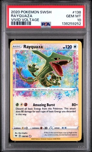 New Listing2020 Pokemon Sword & Shield Vivid Voltage #138 Rayquaza Vivid Voltage PSA 10