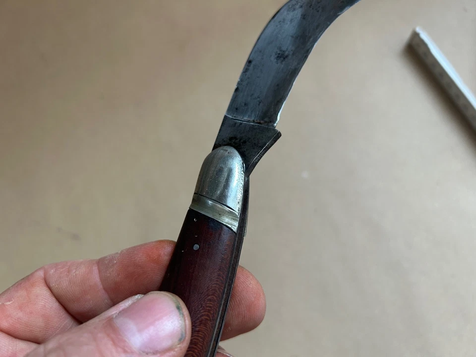 Hippe Rebmesser Veredlungsmesser mit Holzgriff Neusilber scharf - Bild 3 von 4