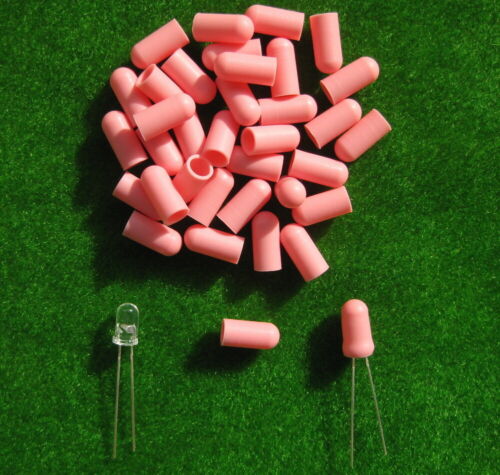XPT02G 100pcs Pink Caps / Covers for 5mm Grain of Wheat Bulbs LEDs - Picture 1 of 3