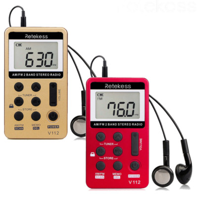 Mini FM AM Digital Radio Walkman Sport Radio Wiederaufladbar LCD Display Tragbar