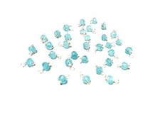 50 sztuk koralików Apatyt Chalcedon Rondelle 4-4,5 mm, srebrne owinięte drutem ogniwo