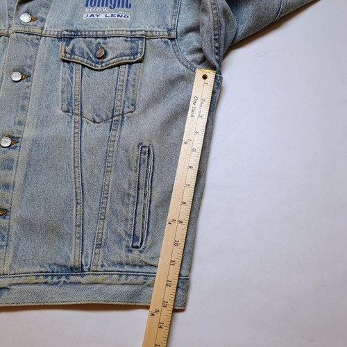 Jay Leno Tonight Show Denim Jacket Vintage 1990s ID Wear Trucker Jean Coat Sz LG - Bild 8 von 11